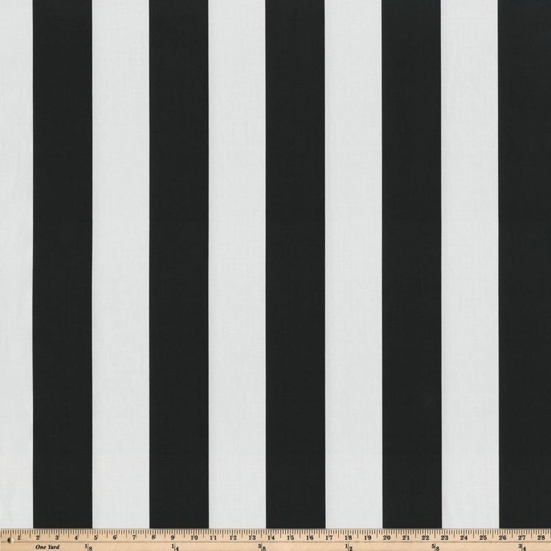 Pillow Perfect Stripe Indoor/Outdoor Solid Back 1 Piece Square Corner Chair Cushion with Ties, Deep Seat, Weather, and Fade Resistant, 36.5" x 18", Black/White Cabana Stripe, 1 Count - Image 4